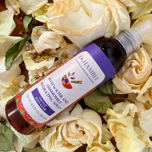 Rosewater and chamomile hydration spray